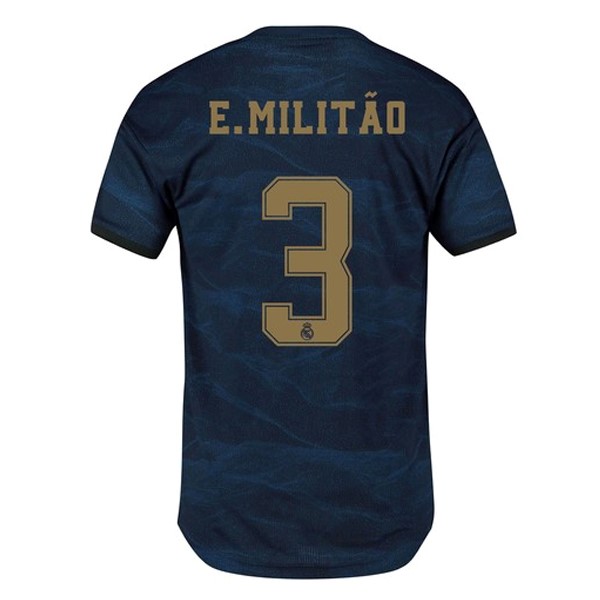 Camiseta Real Madrid NO.3 E.Militão 2ª Kit 2019 2020 Azul